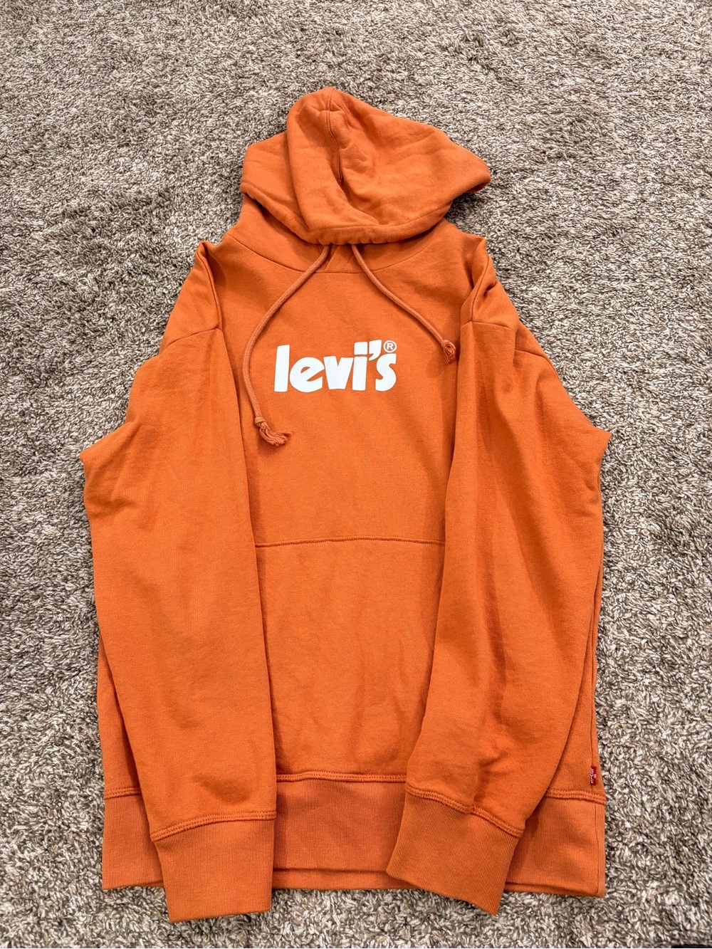 Levi's Orange Pullover Hoodie with White Logo